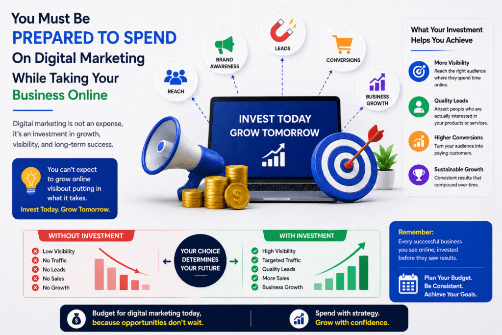 You Must Be Prepared To Spend On Digital Marketing While Taking Your Business Online