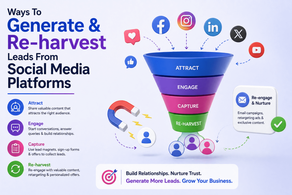 Ways To Generate & Re-harvest Leads From Social Media Platforms